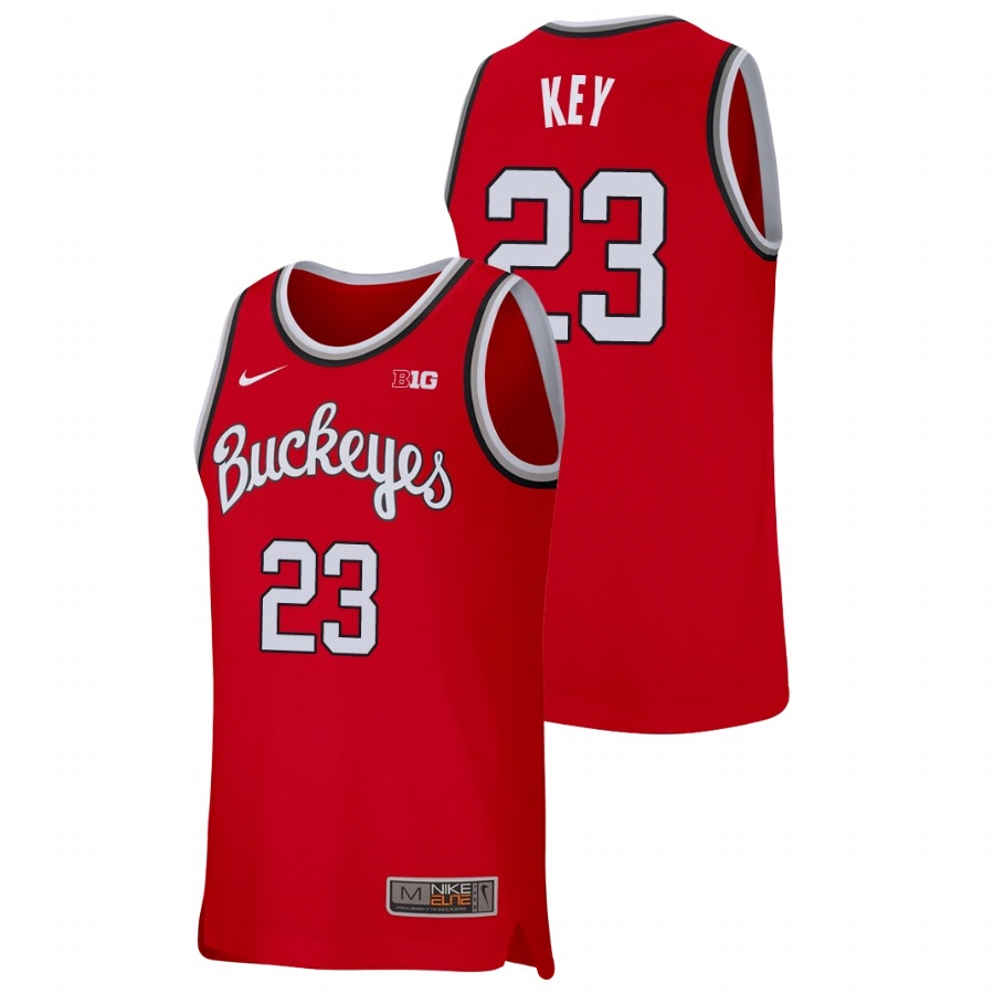 Ohio State Buckeyes Men's NCAA Zed Key #23 Scarlet Replica Nike College Basketball Jersey EBM2149PB